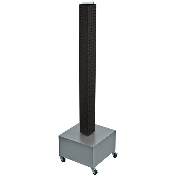 Azar Displays Four-Sided Pegboard Floor Revolving Display Panel Size: 4"W x 48"H 700224-BLK - main